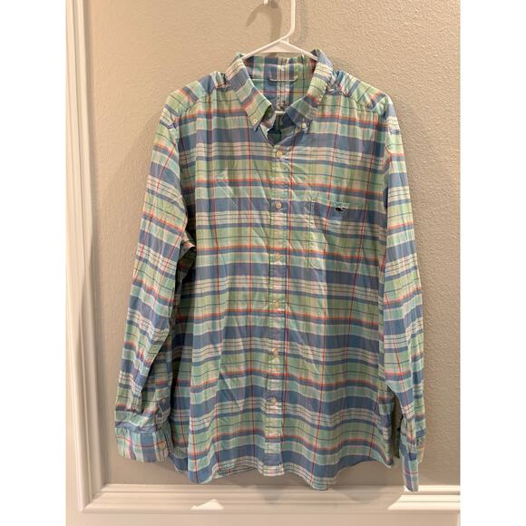 Vineyard Vines Men's Pastel Plaid Button Up Long Sleeve Shirt Sz XL - Picture 1 of 6